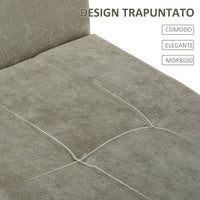 Panca Pouf Contenitore in Tessuto Imbottito con Braccioli 136,5x45x62 cm  Grigia