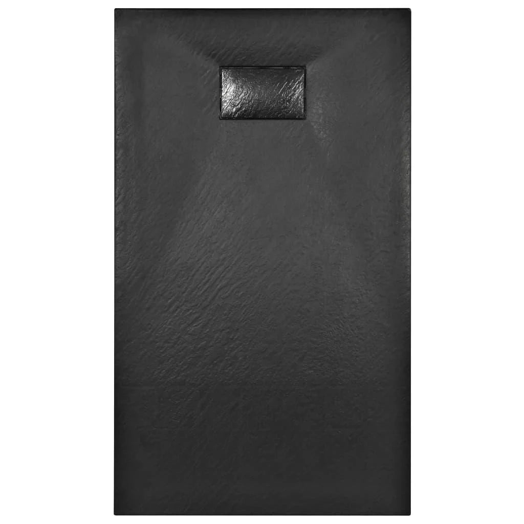Piatto doccia rettangolare per bagno casa interno foro di scarico standard 9 cm SMC 120x70 cm nero 02_0003453