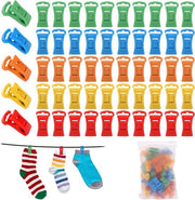 32 pezzi di clips per calze antiscivolo colorate con chiusura a gancio - clips per lavaggio e conservazione DIY di calze