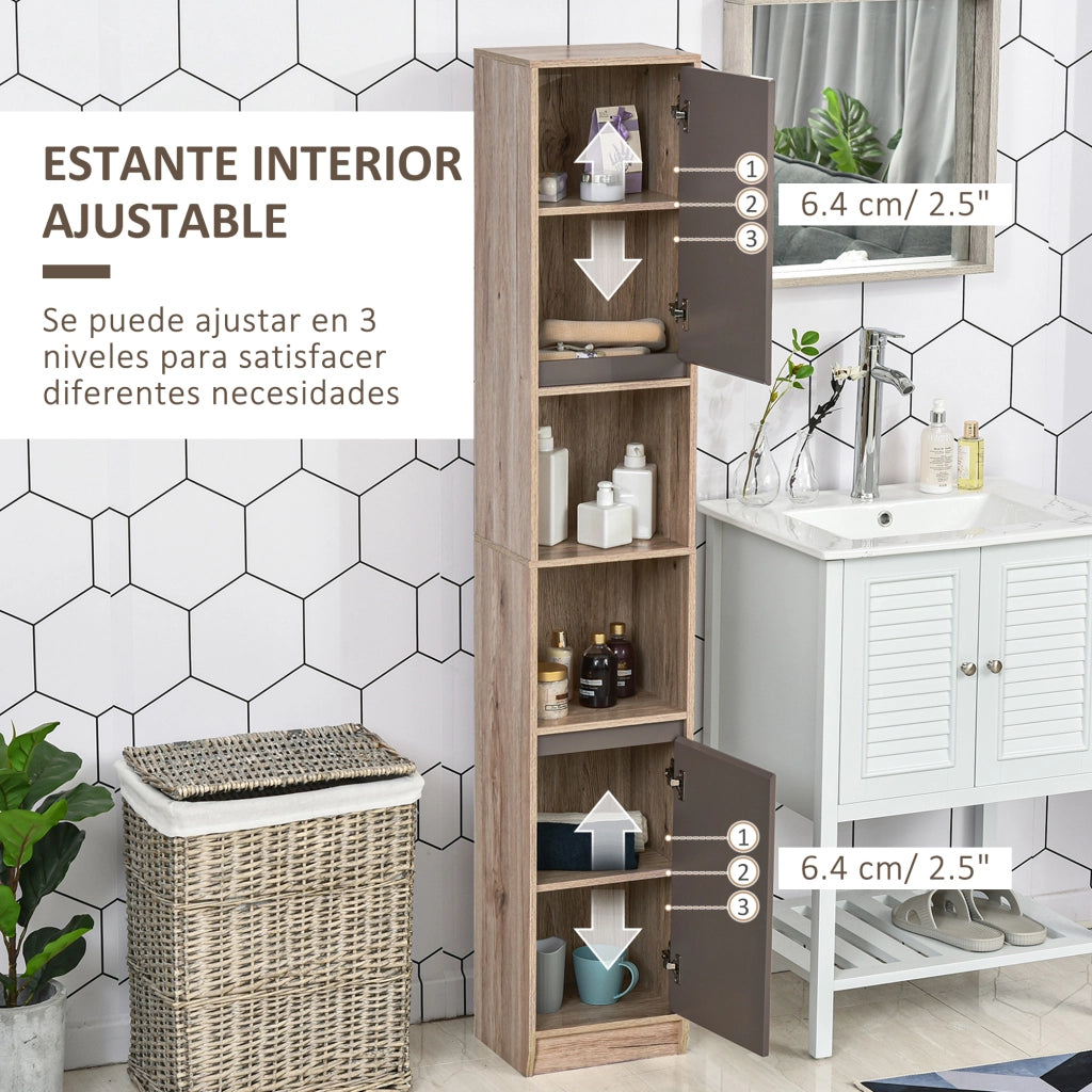 Colonna Bagno Alto Salvaspazio ¨C Xylo ¨C 2 Ante 2 Ripiani Rovere Grigio 30x24x170 cm