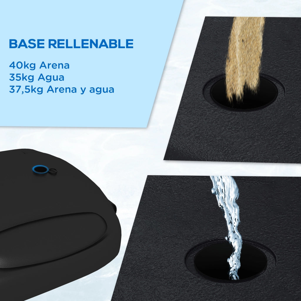 Canestro da Basket per Esterno Regolabile in Altezza con Ruote e Base ¨C zephmum ¨C Nero 216-277 cm