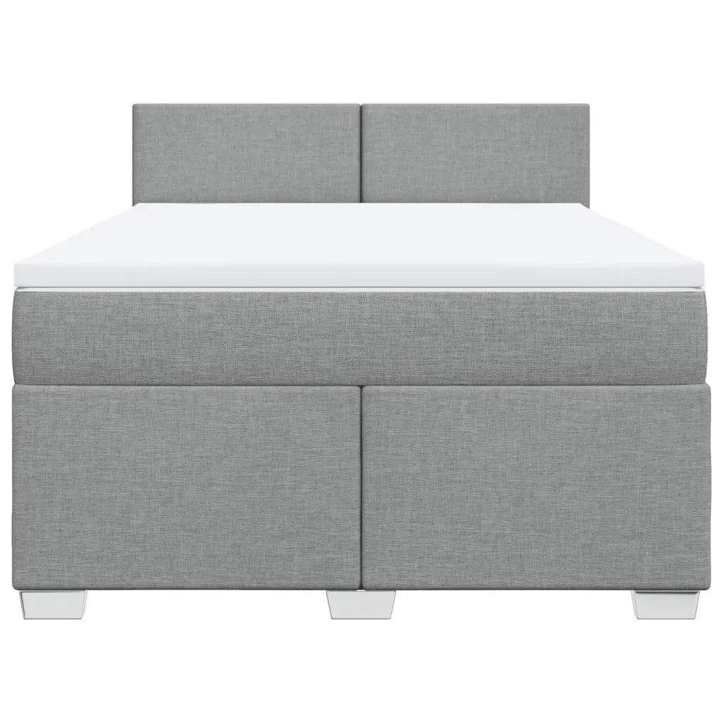 Giroletto a Molle con Materasso Grigio Chiaro 140x190cm Tessuto
