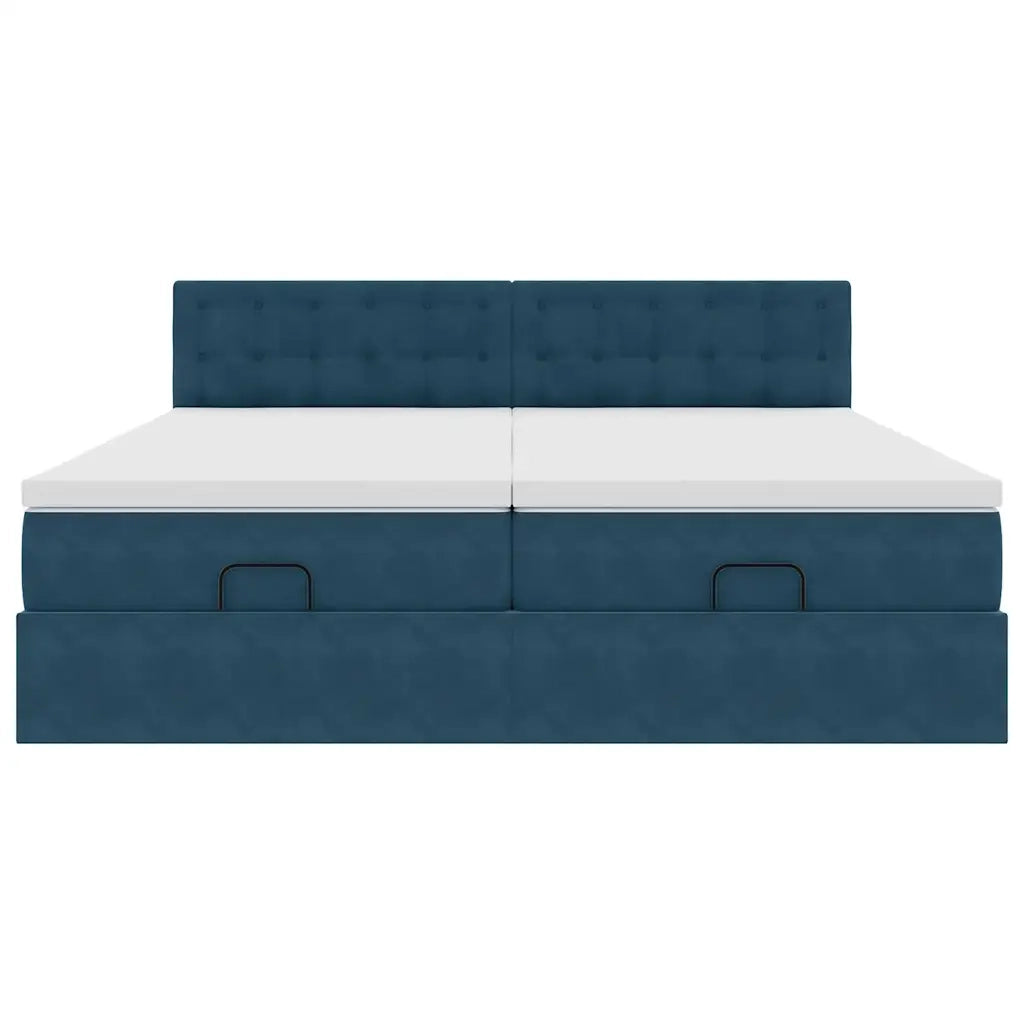 Struttura Letto Pouf con Materassi 180x200 cm Velluto 3312114