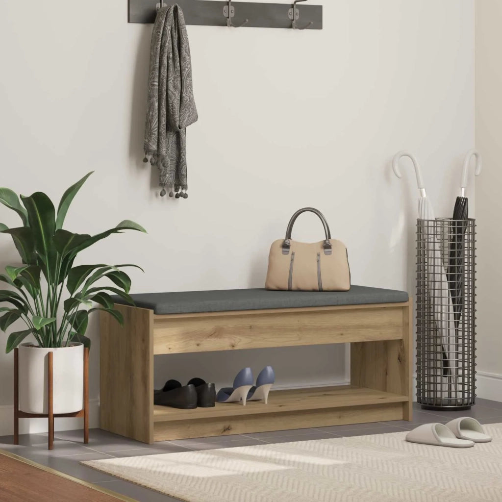 Panca per scarpe con cuscino Rovere Artigianale 906209