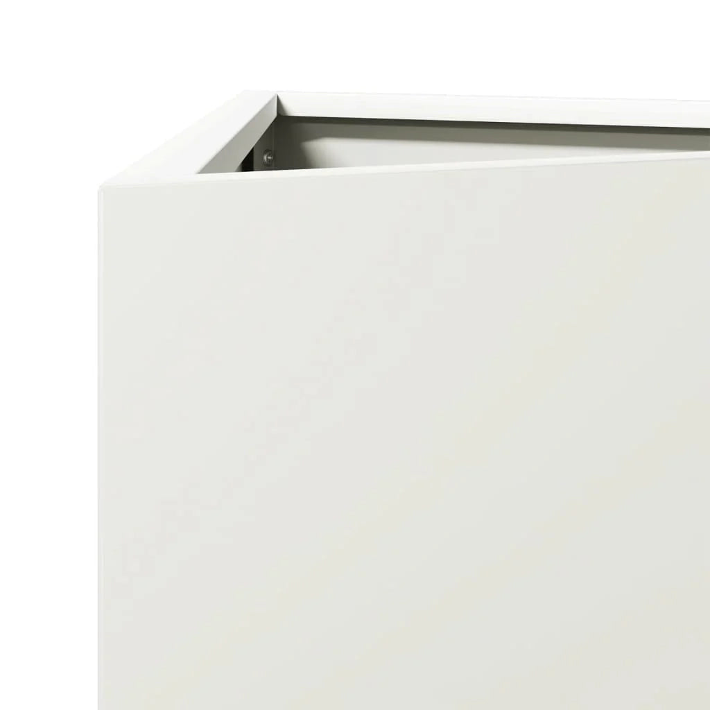 Fioriera rialzata triangolare per piante fiori e patio/giardino 40 x 34,5 x 70 cm acciaio bianco 02_0038809