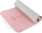 Mat Yogacentro Antiscivolo per Donne - Ecologico - Antirughe - 1/4" e 1/3" - Mat di Fitness - per Casa - Mat di Pilates - Cinturino di Porta