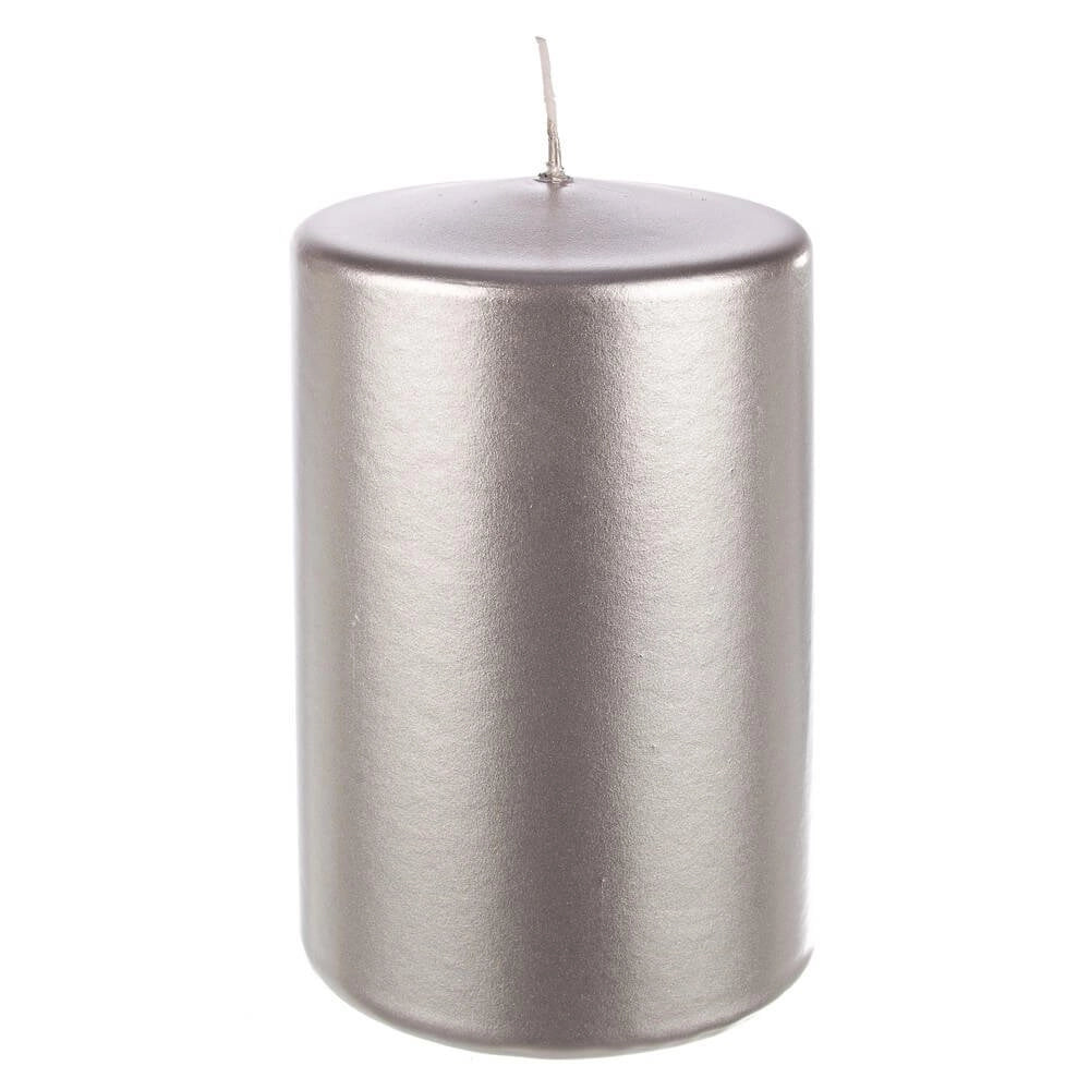 Candela Basic Argento, Dimensioni 8x15cm (6 Pezzi)