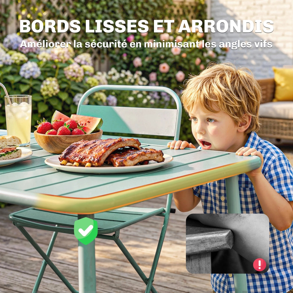 Set Giardino 5 Pezzi Tavolo Pranzo Sedie Pieghevoli ¨C zephmum ¨C Verde Legno