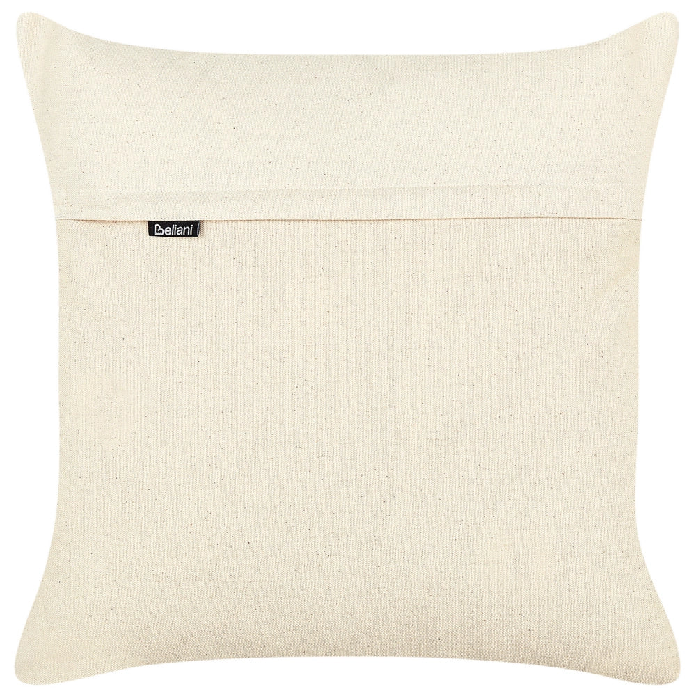 Set di 2 cuscini decorativi in cotone beige 45 x 45 cm con motivo astratto