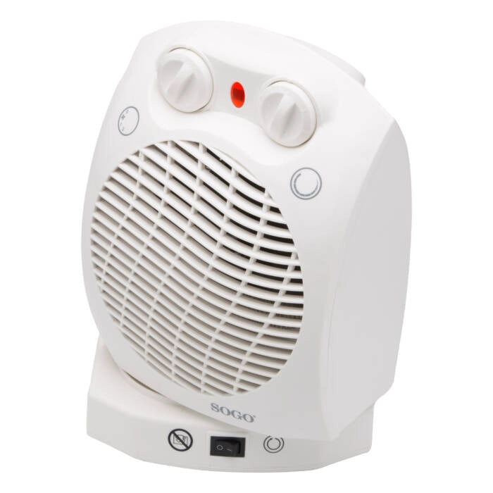Termoventilatore elettrico 2000W con oscillazione, 2 livelli calore e modalità ventilatore, termostato regolabile - Sogo