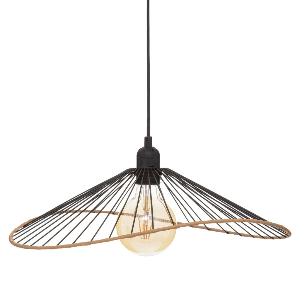 Lampada a sospensione alara in metallo nero