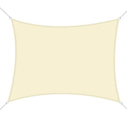 Vela Ombreggiante Rettangolare 6x4m ¨C Xylo ¨C Poli¨¦ster Anti-UV Beige per Giardino Patio Terrazza