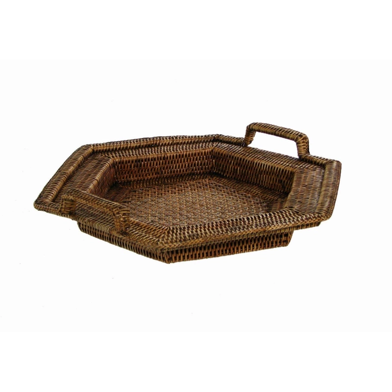 Vassoio rattan birman esagonale 2m cm 44x50h7/10