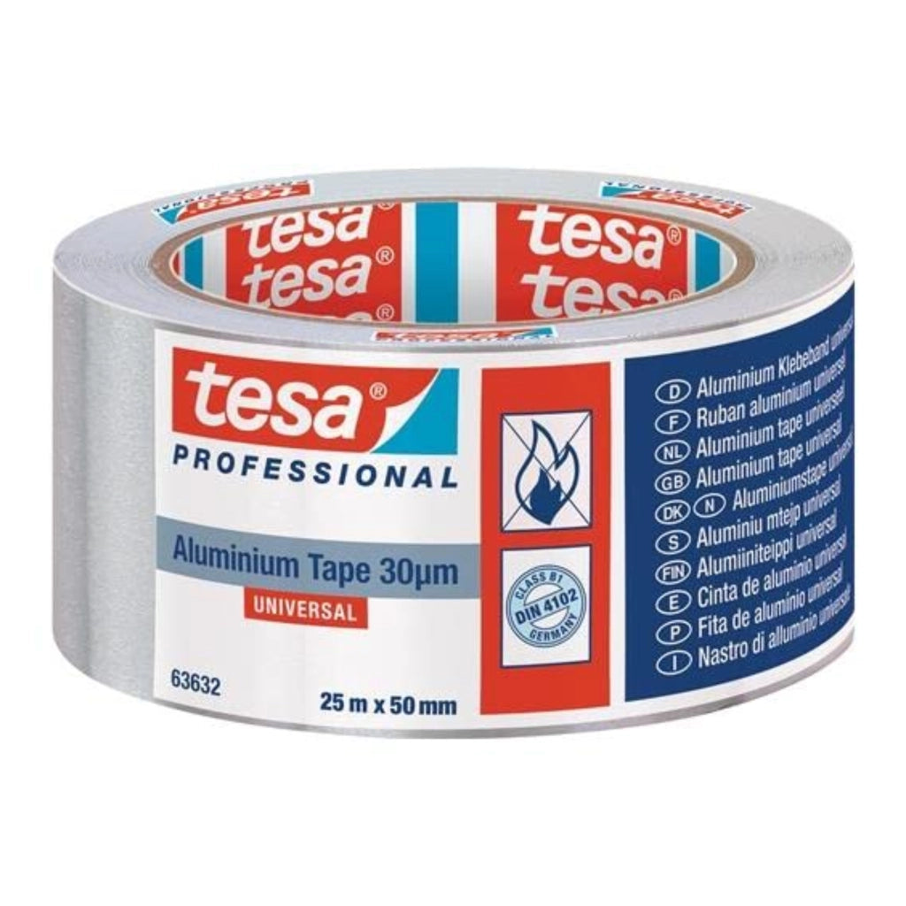 Tesa nastro adesivo in alluminio per sigillatura e isolamento 25 m x 50 mm