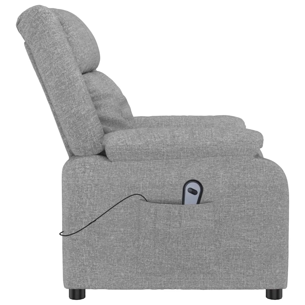 Poltrona | Sedia Relax Elettrica Reclinabile Grigio Chiaro in Tessuto
