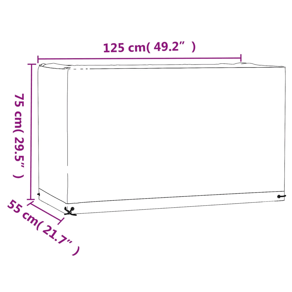 Coperture Mobili Giardino 2pz 8Occhielli 125x55x75 Rettangolari 3155341