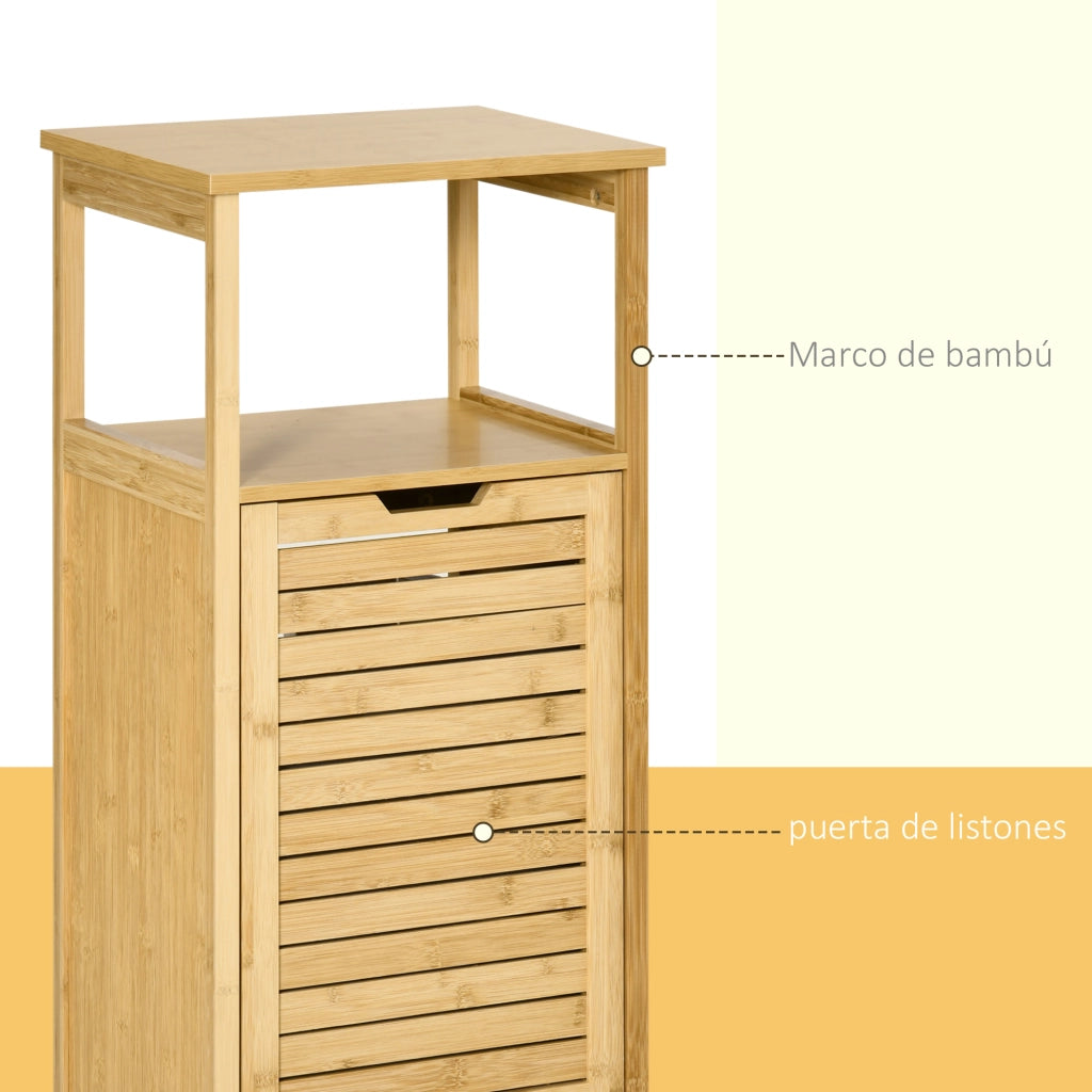 Mobiletto da bagno in bamb¨´ con ripiani e cassetto ¨C zephmum ¨C 40x30x86,5 cm naturale