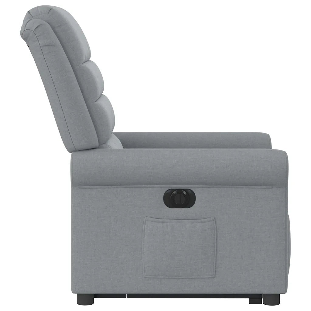 vidaXL Poltrona Reclinante Alzapersona Elettrica Grigio Chiaro Tessuto