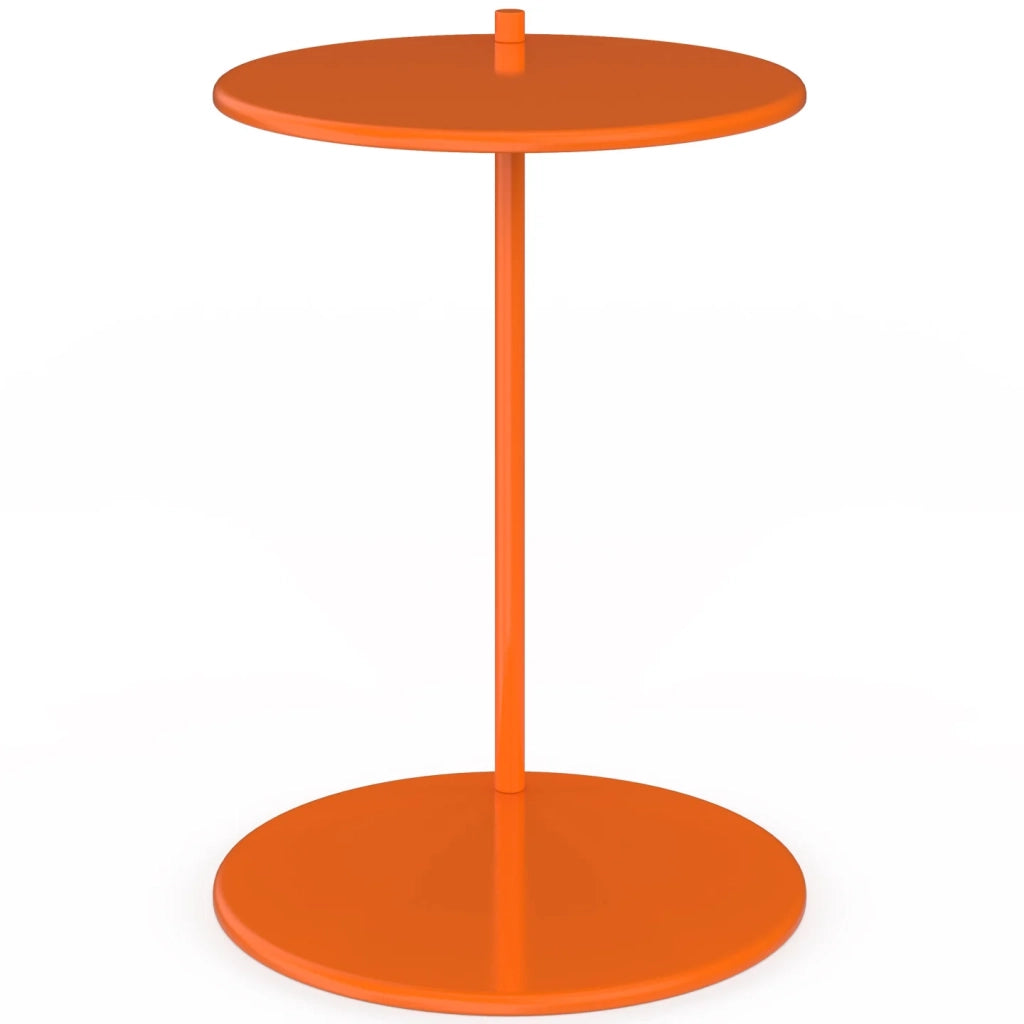 IDMarket - Set di 2 tavolini rotondi, tavolini da salotto, comodini LEONTINE da 40 cm in metallo arancione