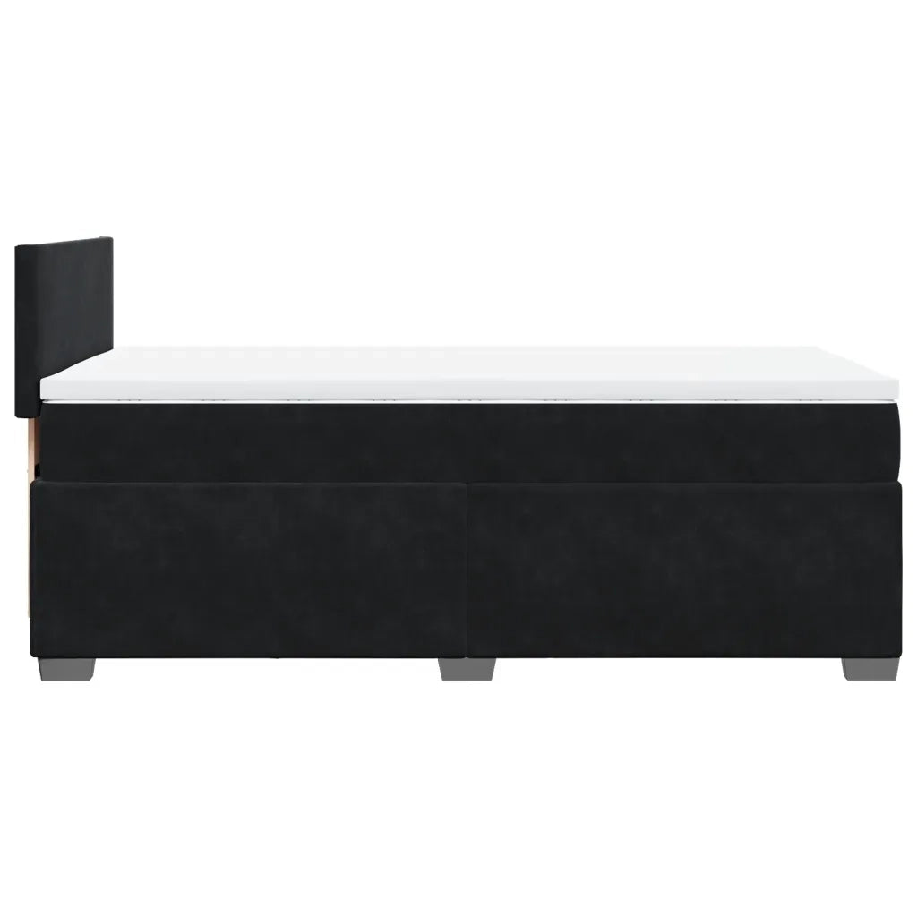 vidaXL Giroletto a Molle con Materasso Nero 100x200 cm in Velluto