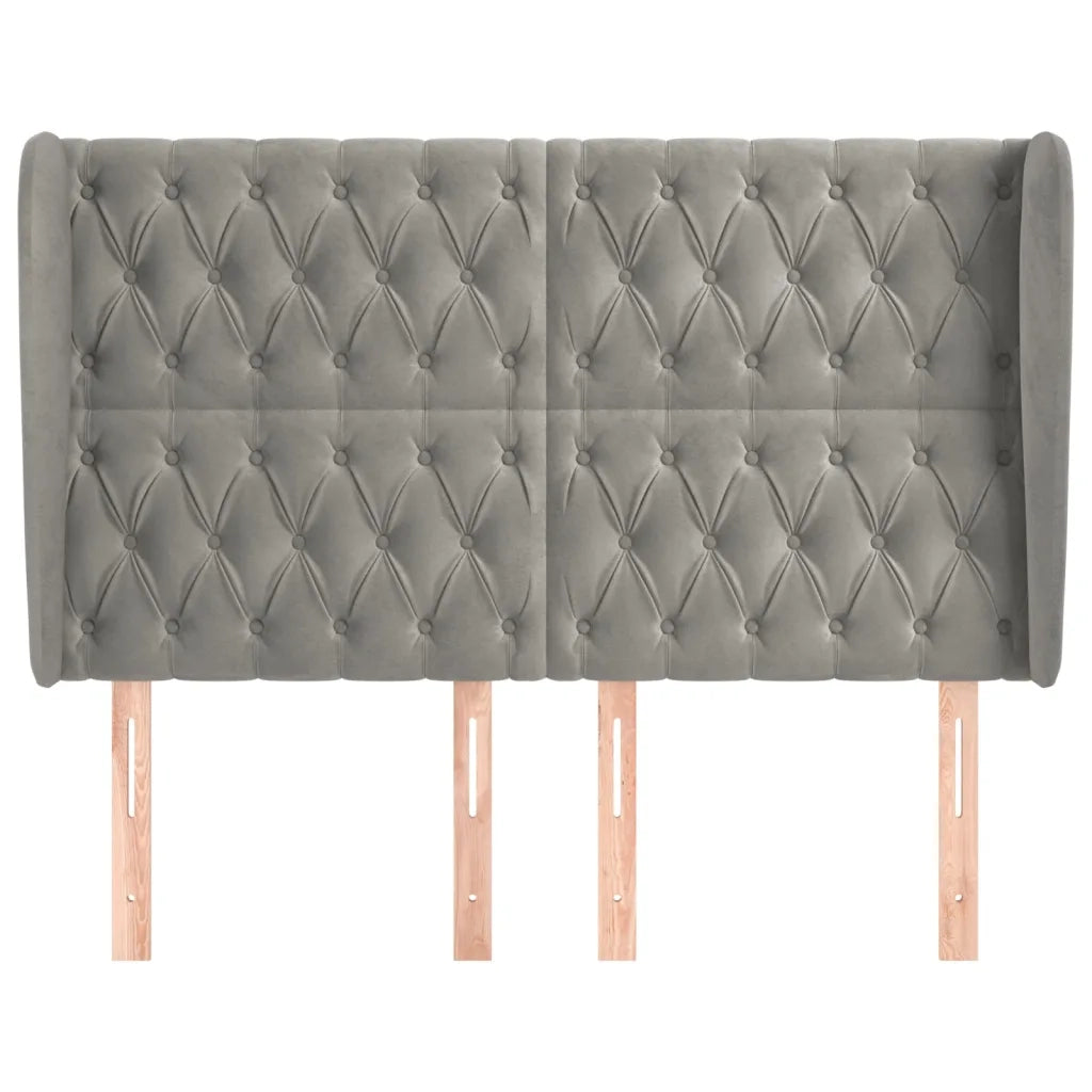 Testiera ad Orecchio Grigio Chiaro 163x23x118/128 cm in Vellutocod mxl 97690