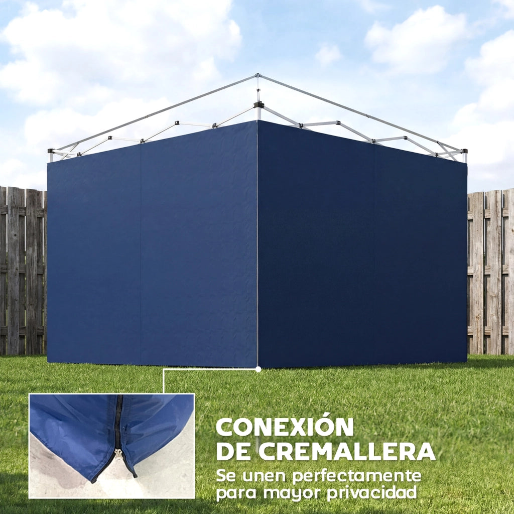 Pareti Laterali per Gazebo 3x3m ¨C Xylo ¨C Oxford Impermeabile Blu con Cerniera 300x200cm