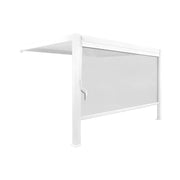 Pergola bioclimatica 3x4m in alluminio addossata + tenda 4m , bianco