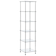 Scaffale a 6 Livelli Trasparente 40x40x160cm in Vetro Temperato cod mxl 13865