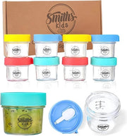 Mini Contenitori in Vetro per Cibi con Coperchio e Cucchiaio - Ideali per Snack e Viaggi