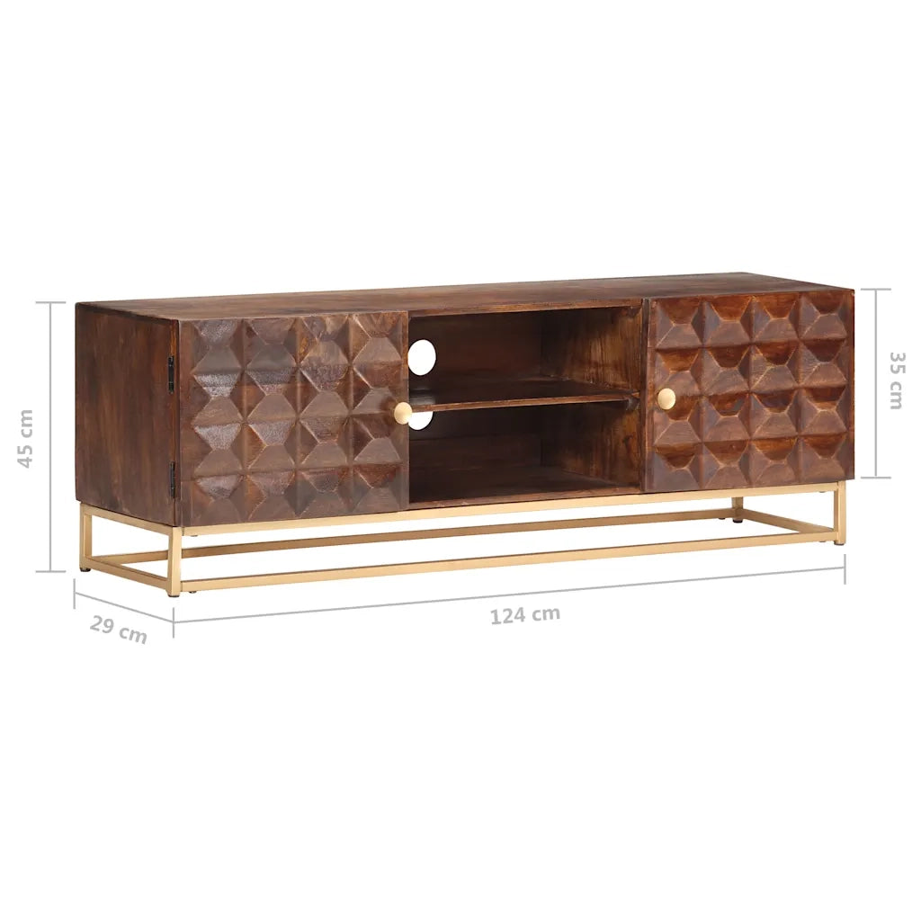 Mobile TV 124x29x45 cm in Legno Massello di Mango 323404