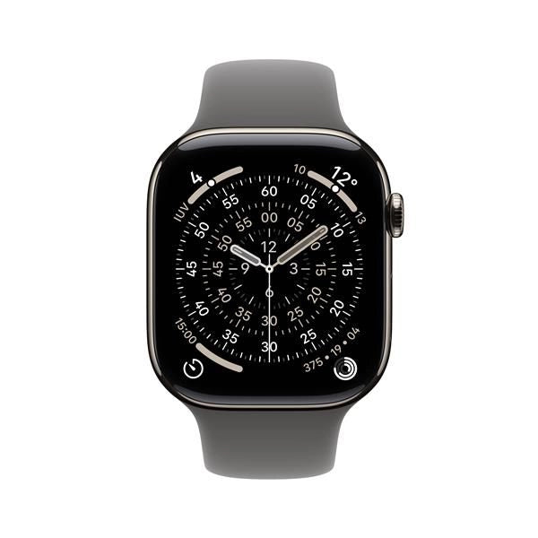 Aw s11 gps+cellular 46mm natural titanium case with stone grey sport band - m/l - MFCX4QL/A