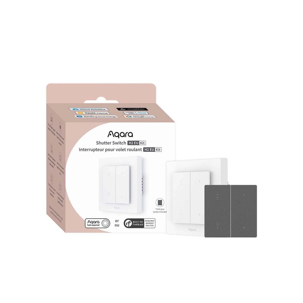 Interruttore Intelligente H2 EU per Tapparelle e Lampada da Incasso Bianco Aqara