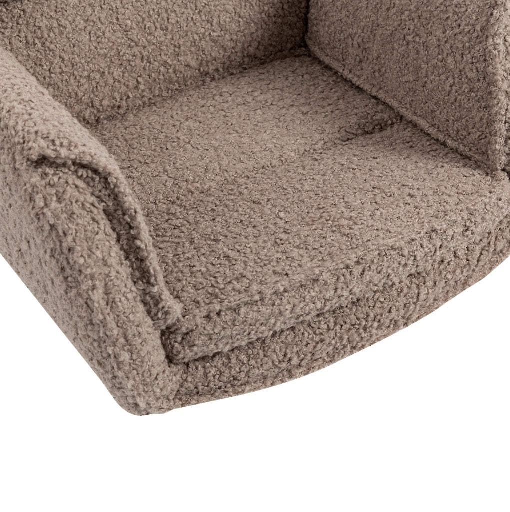 Sedia da ufficio 60.0x30.0x53.0 cm regolabile in altezza e girevole in teddy marrone