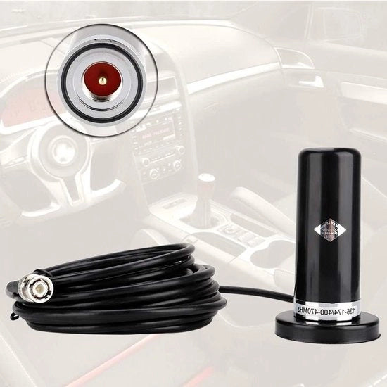 Radio Antenna per Veicoli Dual Band BNC Maschio VHF UHF per Camion Magnetico Base Mount