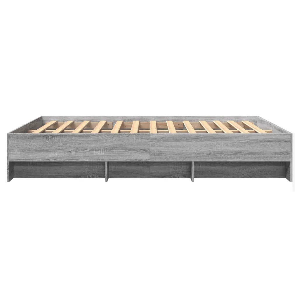 Letto matrimoniale | Letto per adulti | Giroletto Grigio Sonoma 150x200 cm in Legno Multistrato