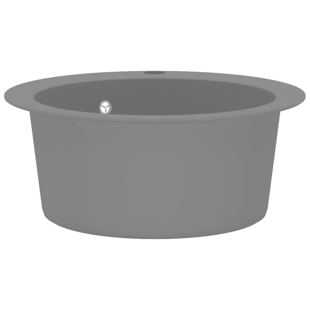 Lavello da Cucina in Granito Vasca Singola Rotondo Grigio CFW8769095