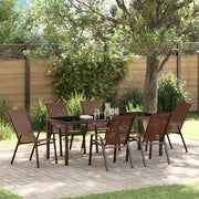 Set da Pranzo per Giardino 7 pcs Marrone e Nero 3379133
