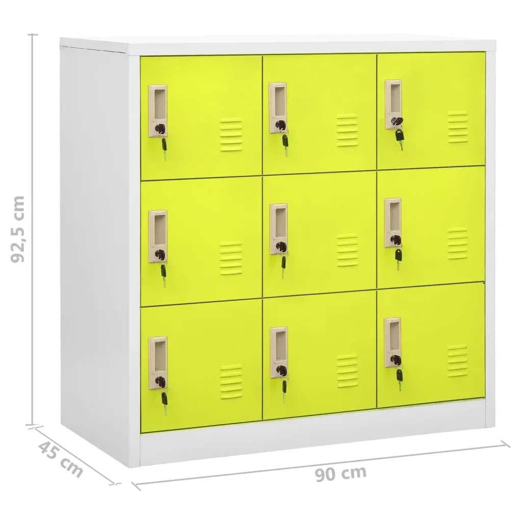 Armadietti Chiavi 5pz Grigio Chiaro Verde 90x45x92,5cm Acciaio 3095246