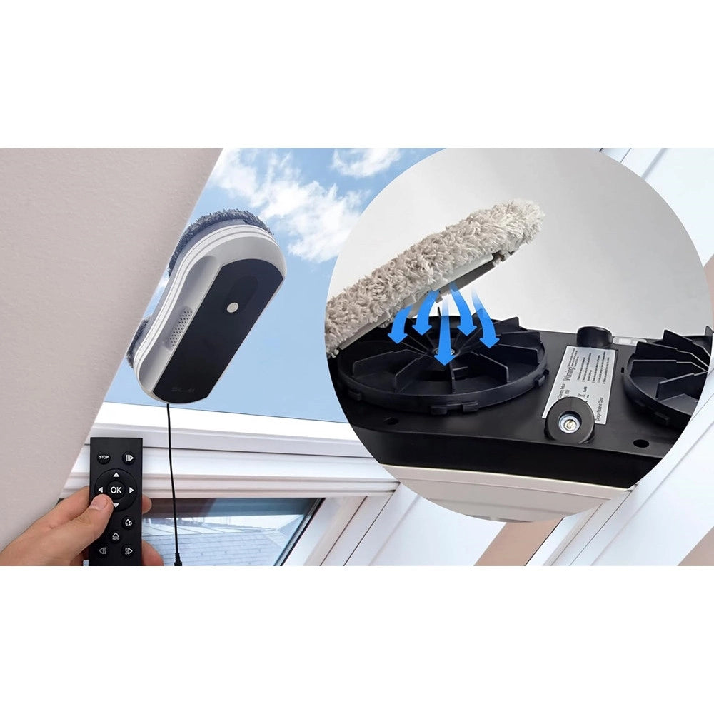 Trade Shop - Robot Pulizia Finestra Con Spruzzo Acqua Intelligente Bifacciale 5600pa Controllo App -