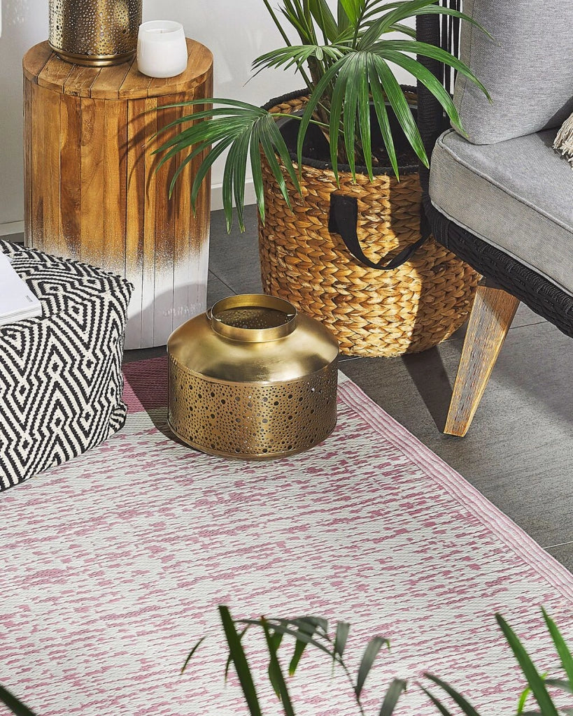 Tappeto per esterno Mat Rosa Sintetico 120 x 180 cm Ecologico Moderno Minimalista