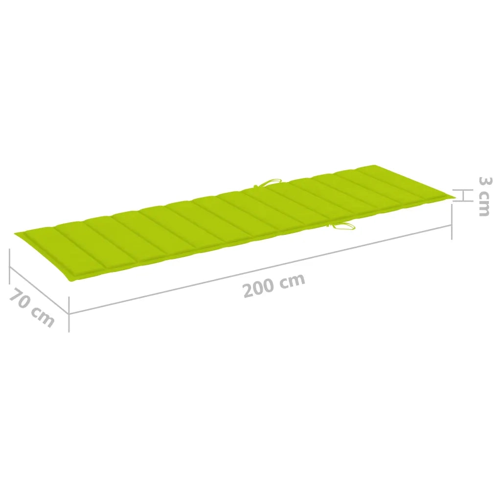 Lettino da Giardino con Cuscino Verde Chiaro in Pino Impregnato cod mxl 24043