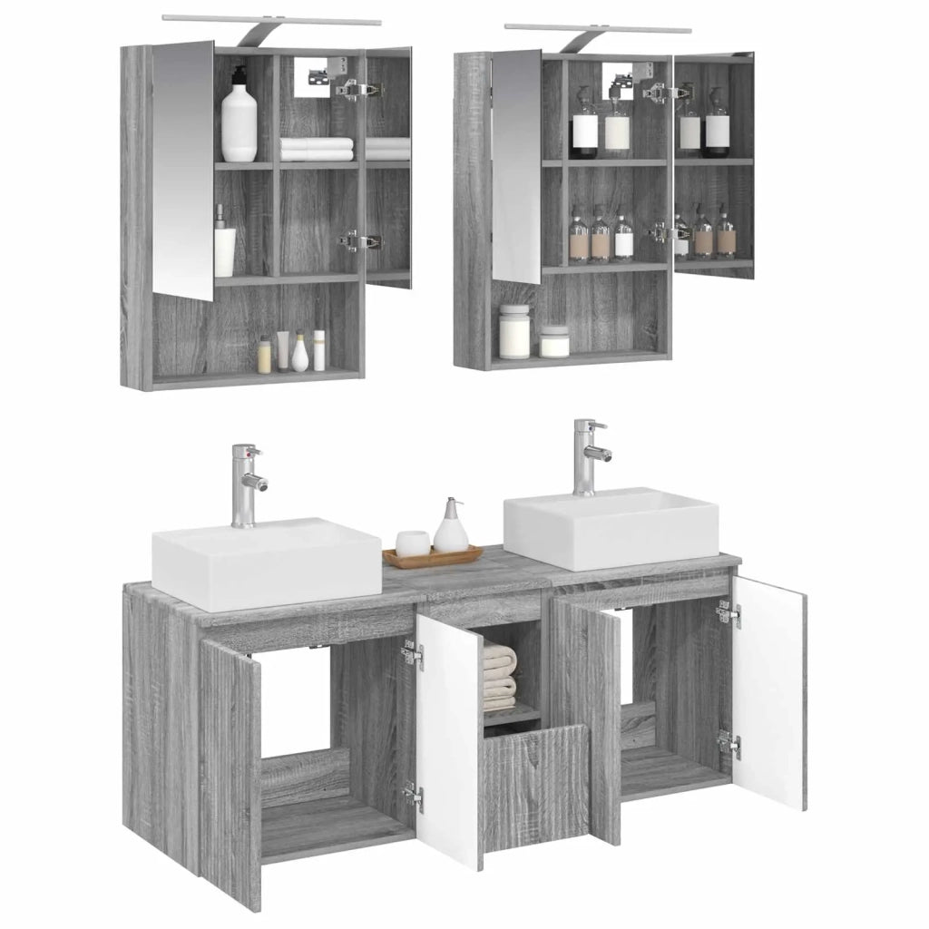 Set di Armadi da Bagno 5 pcs Sonoma grigio Legno ingegnerizzato 3406404