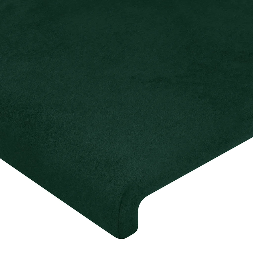 Testiera ad Orecchio-Testata con Orecchie Verde Scuro 163x23x78/88 cm in Velluto 260326