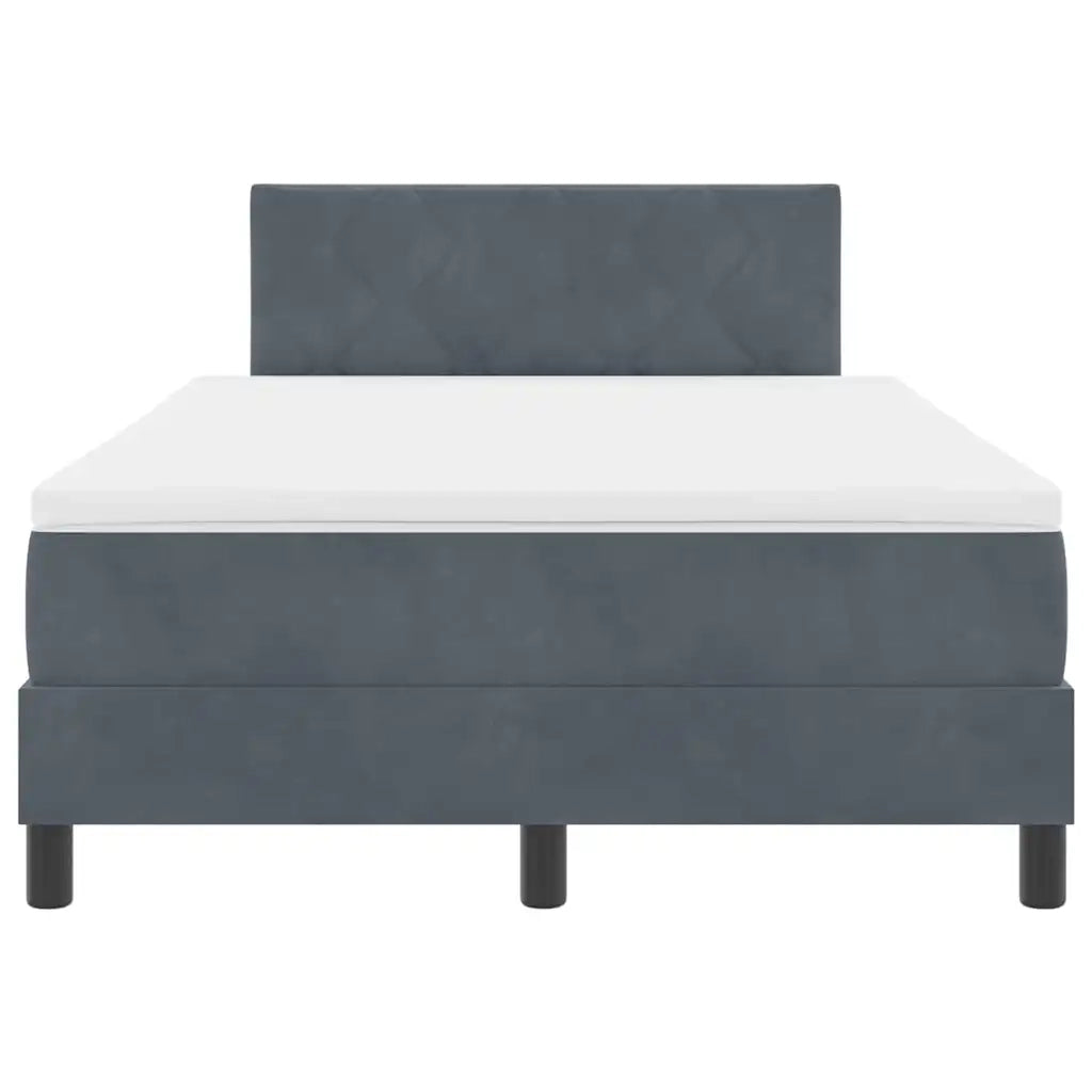 Letto a Sorgente LED con led Grigio scuro 120 x 200 cm Velluto