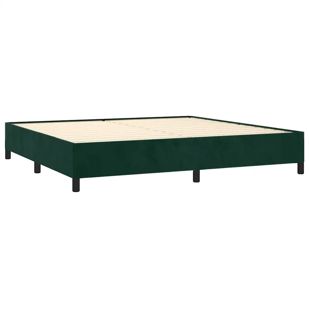 Giroletto a Molle con Materasso Verde Scuro 200x200 cm Velluto 3132762