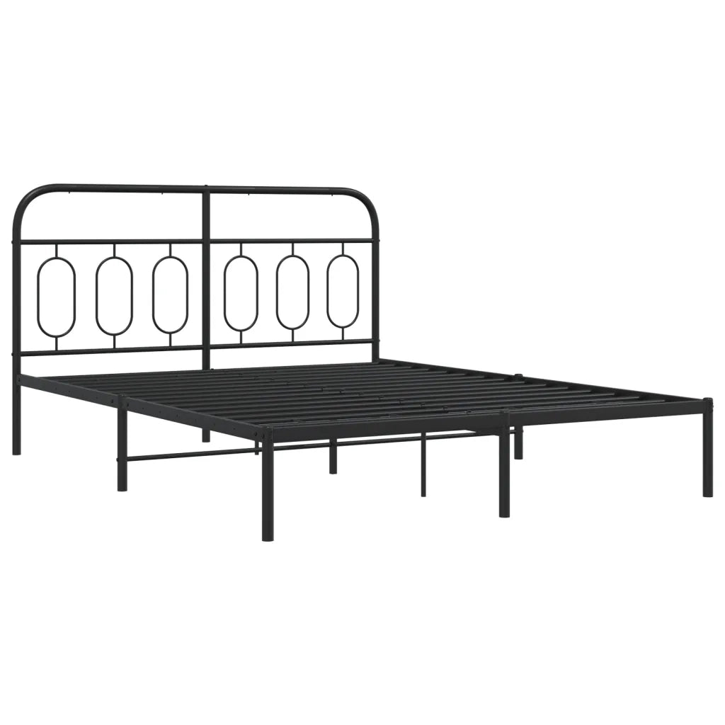 Giroletto con Testiera in Metallo Nero 140x190 cm