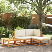 Set di divani da giardino 4 pezzi con cuscini in legno di acacia e rattan 3278870