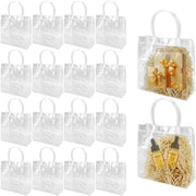 Set di Borse di Cadeau in PVC trasparente - 30 pezzi - Borse riutilizzabili con manici - Impermeabili - Dimensioni: 20x20x8 cm - Borsa della spesa