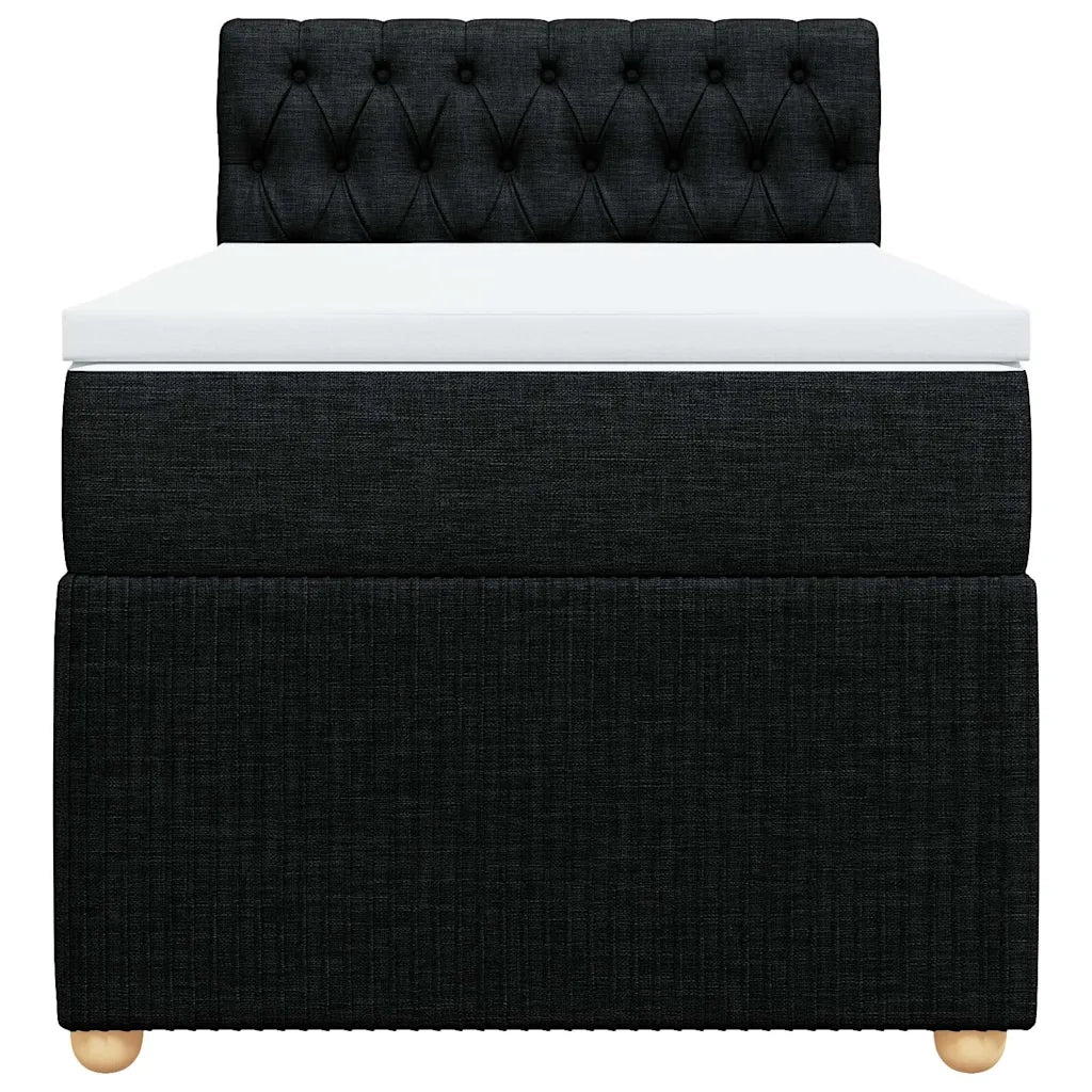 Giroletto a Molle con Materasso Nero 100x200 cm in Tessuto