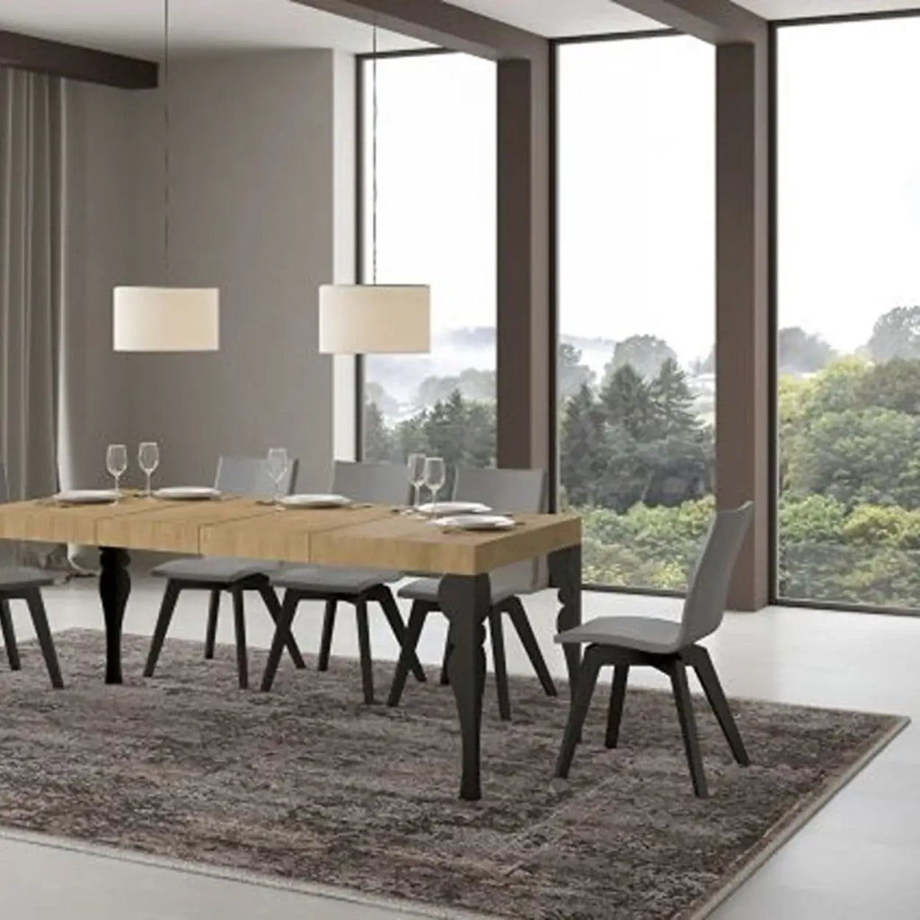 Tavolo allungabile 140/244x90 cm Paxon Premium colore quercia natura gambe antracite